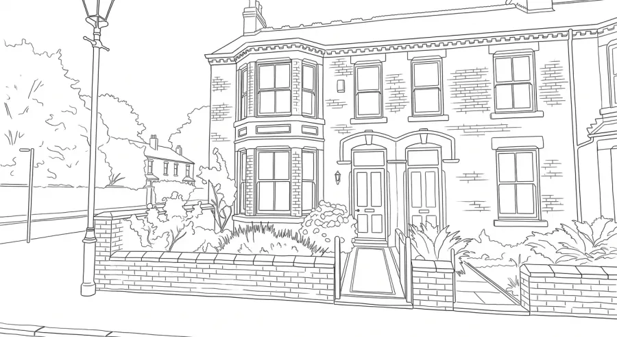 AI-made Fine Line version of the same house